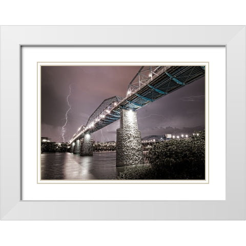 Scenic City 84 White Modern Wood Framed Art Print with Double Matting by Lee, Rachel
