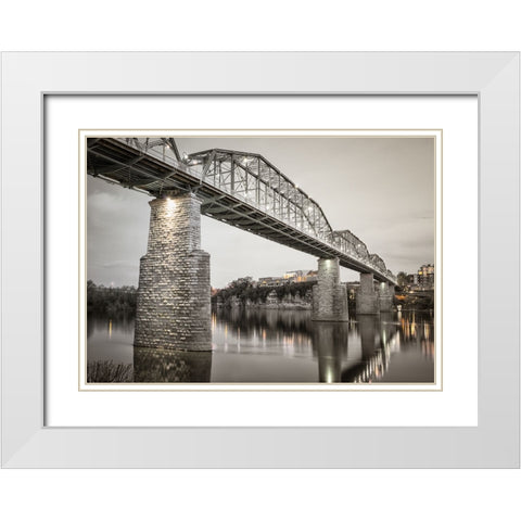 Scenic City 89 White Modern Wood Framed Art Print with Double Matting by Lee, Rachel