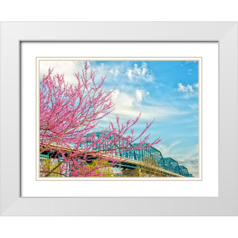 Scenic City 91 White Modern Wood Framed Art Print with Double Matting by Lee, Rachel