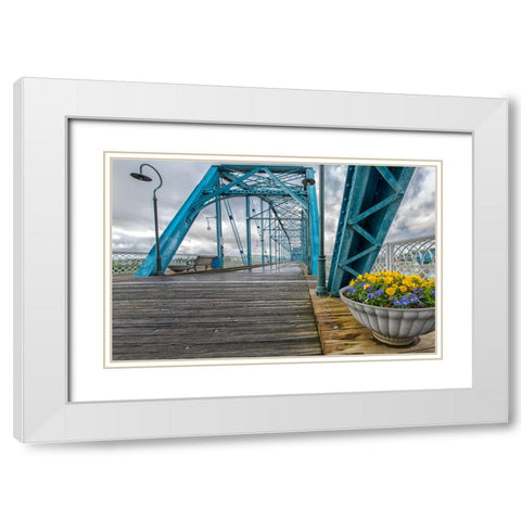 Scenic City 96 White Modern Wood Framed Art Print with Double Matting by Lee, Rachel