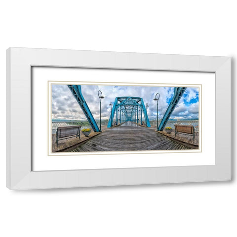 Scenic City 98 White Modern Wood Framed Art Print with Double Matting by Lee, Rachel