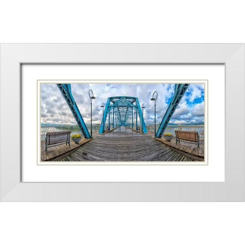 Scenic City 98 White Modern Wood Framed Art Print with Double Matting by Lee, Rachel