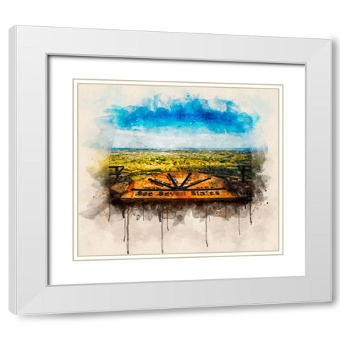 See Seven States Watercolor White Modern Wood Framed Art Print with Double Matting by Lee, Rachel