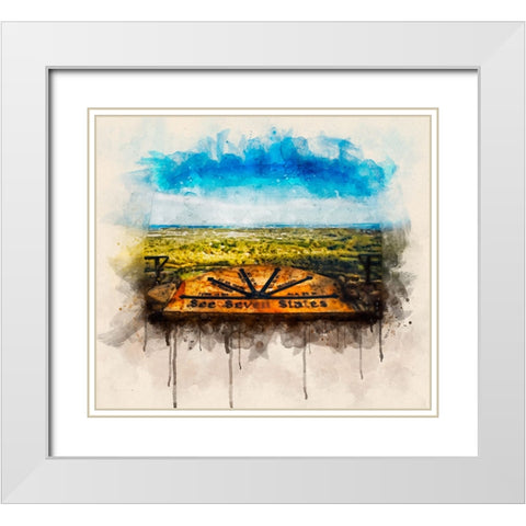 See Seven States Watercolor White Modern Wood Framed Art Print with Double Matting by Lee, Rachel