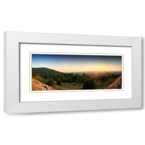 Sequatchie Valley Sunset Pano White Modern Wood Framed Art Print with Double Matting by Lee, Rachel
