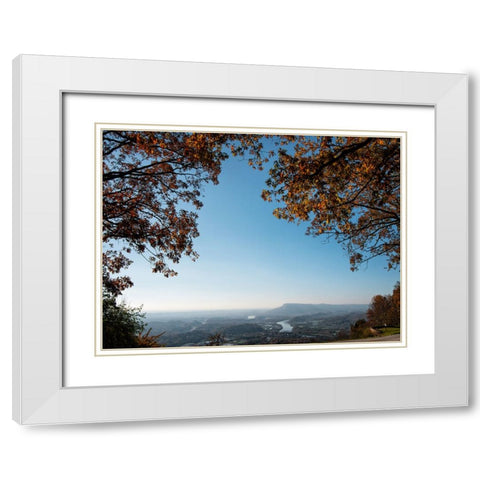Signal View Fall White Modern Wood Framed Art Print with Double Matting by Lee, Rachel