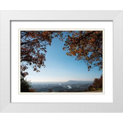 Signal View Fall White Modern Wood Framed Art Print with Double Matting by Lee, Rachel