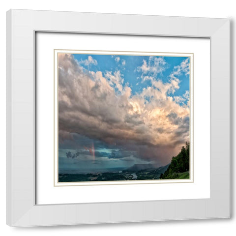 Silver Lining Square White Modern Wood Framed Art Print with Double Matting by Lee, Rachel
