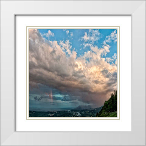 Silver Lining Square White Modern Wood Framed Art Print with Double Matting by Lee, Rachel