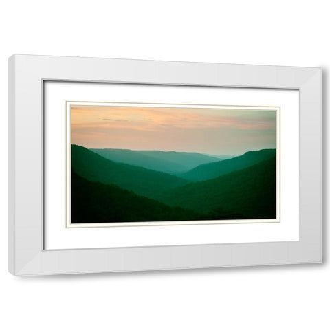 Smokies Twilight White Modern Wood Framed Art Print with Double Matting by Lee, Rachel