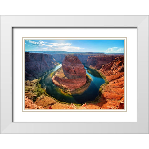 Southwest 5 White Modern Wood Framed Art Print with Double Matting by Lee, Rachel