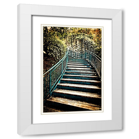 Step Up Tea Stained White Modern Wood Framed Art Print with Double Matting by Lee, Rachel