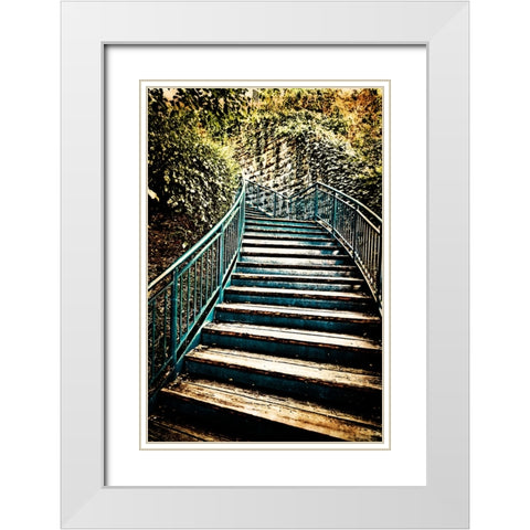 Step Up Tea Stained White Modern Wood Framed Art Print with Double Matting by Lee, Rachel