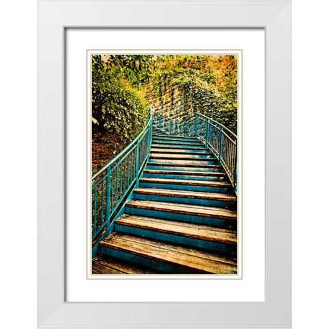 Step Up Textured White Modern Wood Framed Art Print with Double Matting by Lee, Rachel