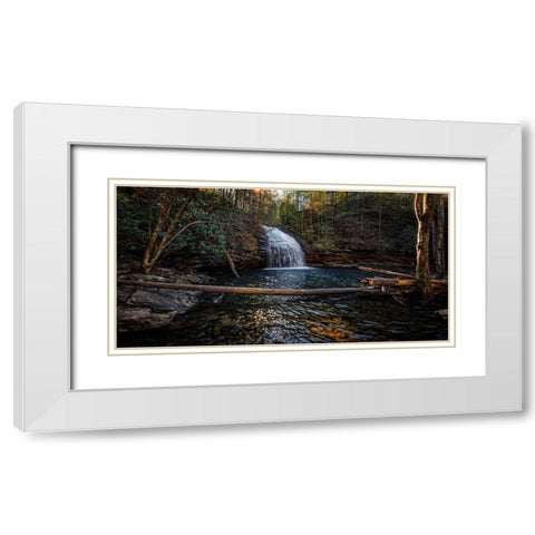 Stinging Fork Falls Pano White Modern Wood Framed Art Print with Double Matting by Lee, Rachel