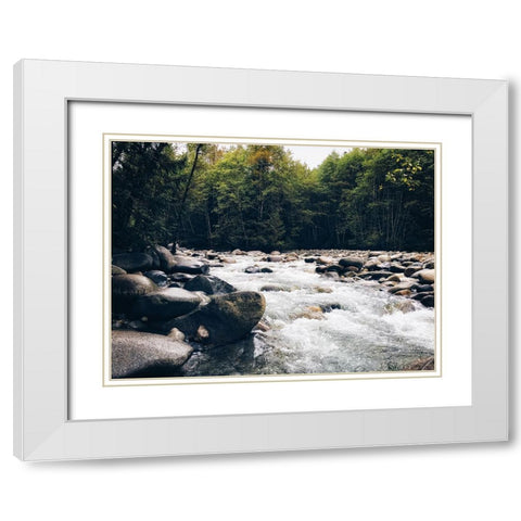 Stream 16 White Modern Wood Framed Art Print with Double Matting by Lee, Rachel