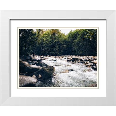 Stream 16 White Modern Wood Framed Art Print with Double Matting by Lee, Rachel