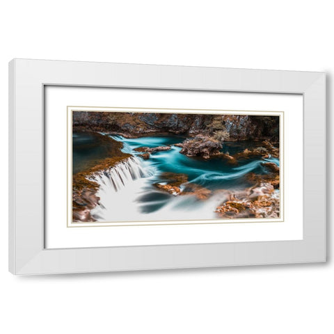 Stream 21 White Modern Wood Framed Art Print with Double Matting by Lee, Rachel