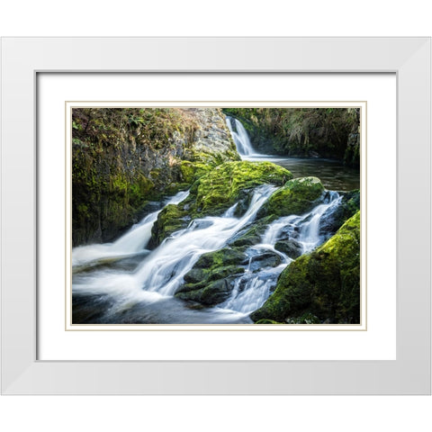 Stream 22 White Modern Wood Framed Art Print with Double Matting by Lee, Rachel