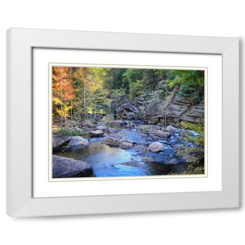Stream 3 White Modern Wood Framed Art Print with Double Matting by Lee, Rachel