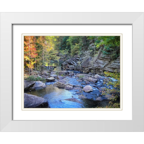 Stream 3 White Modern Wood Framed Art Print with Double Matting by Lee, Rachel