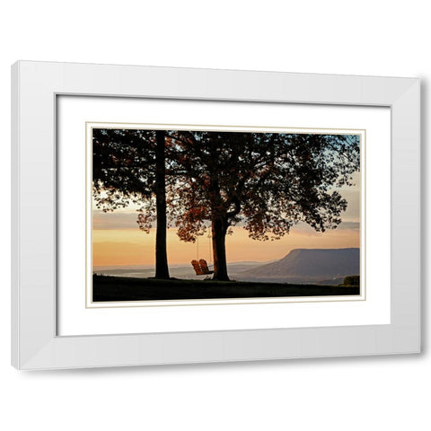Sunrise Swing Lookout White Modern Wood Framed Art Print with Double Matting by Lee, Rachel
