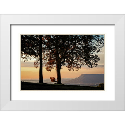 Sunrise Swing Lookout White Modern Wood Framed Art Print with Double Matting by Lee, Rachel