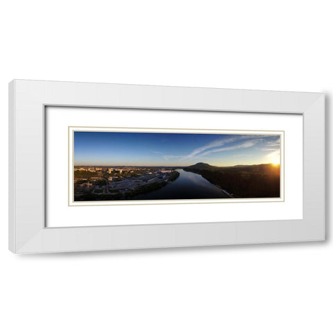 Tennessee River Afternoon To Lookout White Modern Wood Framed Art Print with Double Matting by Lee, Rachel
