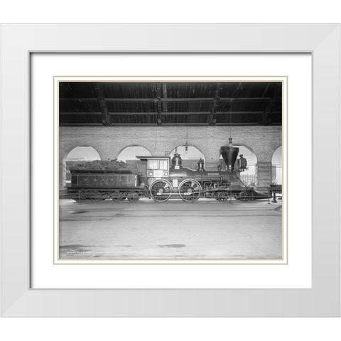 The General Train Union Station 1907 White Modern Wood Framed Art Print with Double Matting by Lee, Rachel