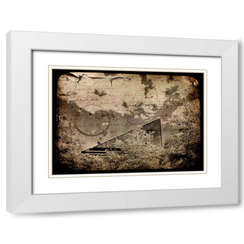 The Roof BW Textured White Modern Wood Framed Art Print with Double Matting by Lee, Rachel