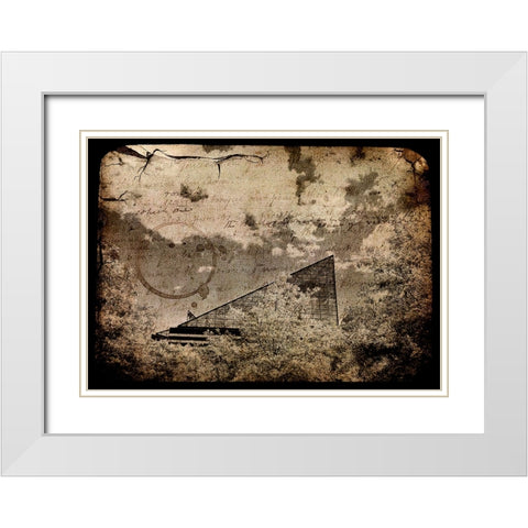 The Roof BW Textured White Modern Wood Framed Art Print with Double Matting by Lee, Rachel