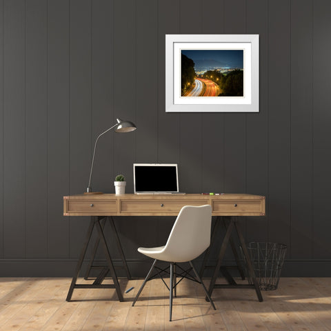 Traffic To Lookout White Modern Wood Framed Art Print with Double Matting by Lee, Rachel