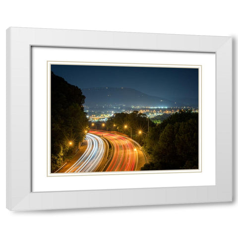 Traffic To Lookout White Modern Wood Framed Art Print with Double Matting by Lee, Rachel