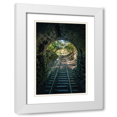 Train Enter Tunnel 1 White Modern Wood Framed Art Print with Double Matting by Lee, Rachel