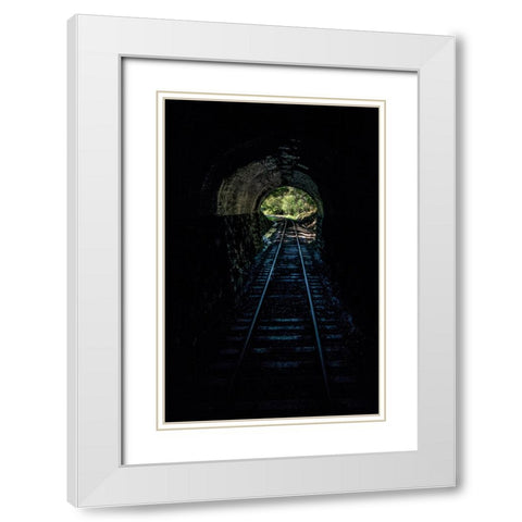 Train Enter Tunnel 2 White Modern Wood Framed Art Print with Double Matting by Lee, Rachel