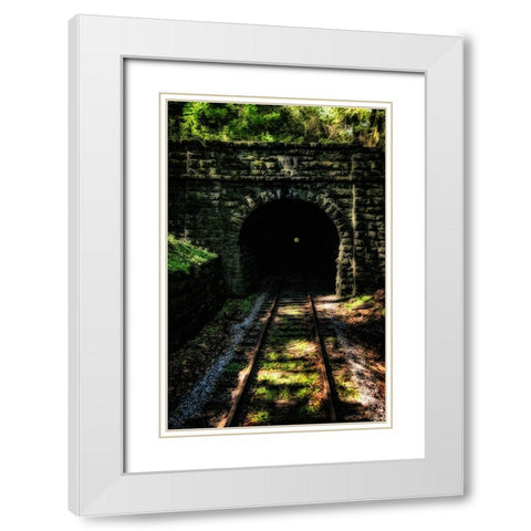 Train Enter Tunnel 4 White Modern Wood Framed Art Print with Double Matting by Lee, Rachel
