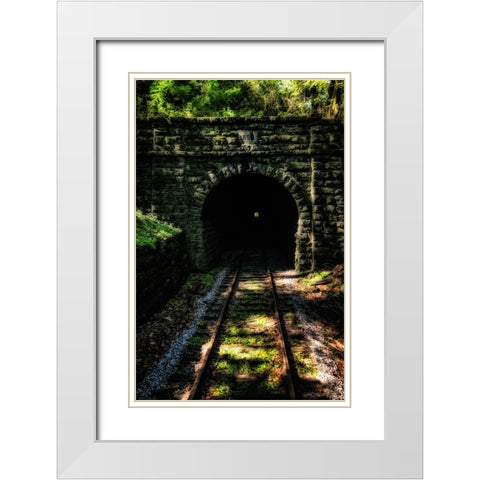 Train Enter Tunnel 4 White Modern Wood Framed Art Print with Double Matting by Lee, Rachel