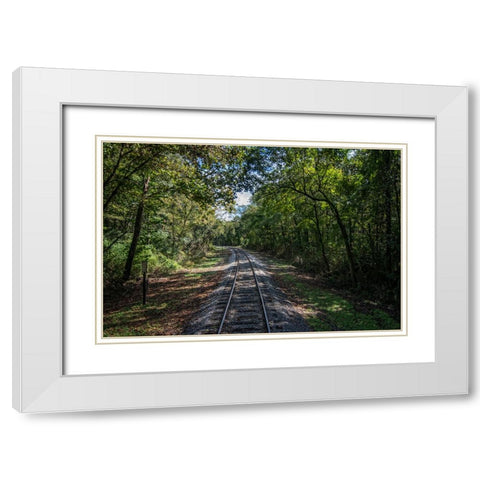 Train Track 1 White Modern Wood Framed Art Print with Double Matting by Lee, Rachel