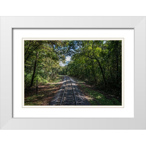 Train Track 1 White Modern Wood Framed Art Print with Double Matting by Lee, Rachel