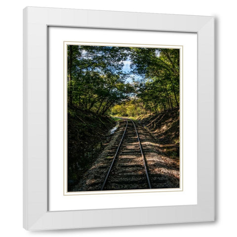 Train Track 2 White Modern Wood Framed Art Print with Double Matting by Lee, Rachel