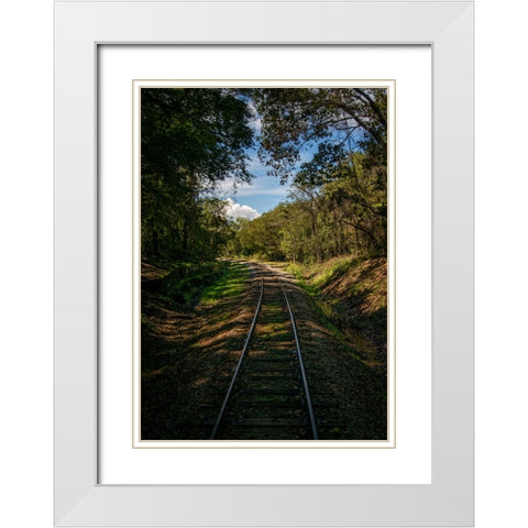 Train Track 3 White Modern Wood Framed Art Print with Double Matting by Lee, Rachel