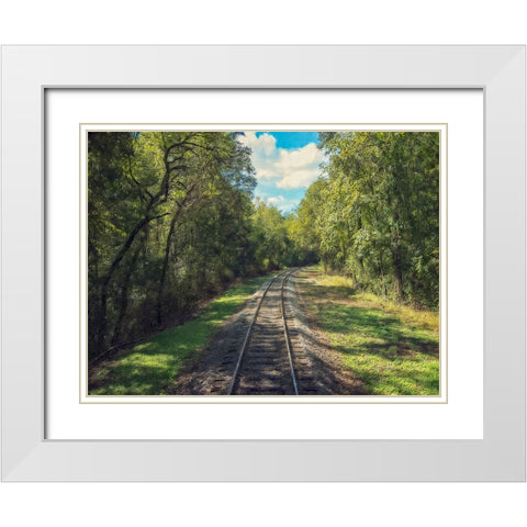 Train Track 4 White Modern Wood Framed Art Print with Double Matting by Lee, Rachel
