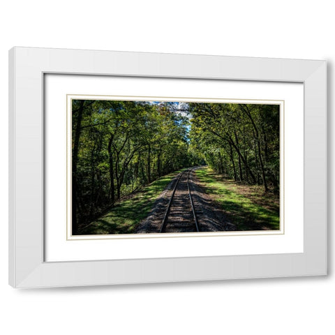 Train Track 5 White Modern Wood Framed Art Print with Double Matting by Lee, Rachel