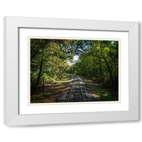 Train Track 6 White Modern Wood Framed Art Print with Double Matting by Lee, Rachel