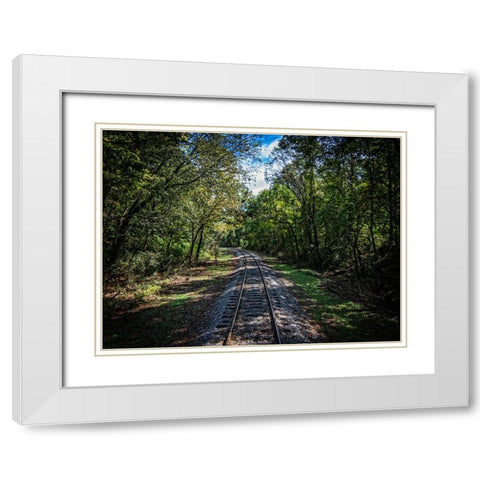 Train Track 7 White Modern Wood Framed Art Print with Double Matting by Lee, Rachel