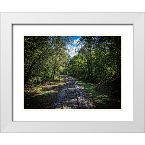 Train Track 7 White Modern Wood Framed Art Print with Double Matting by Lee, Rachel