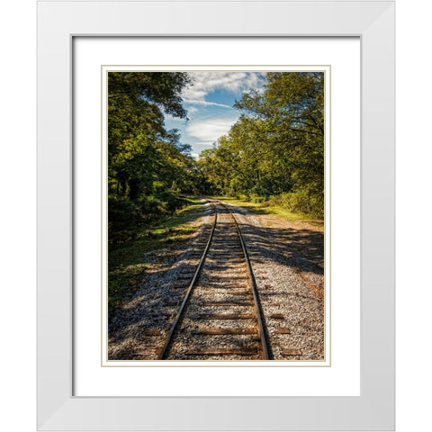 Train Track 8 White Modern Wood Framed Art Print with Double Matting by Lee, Rachel