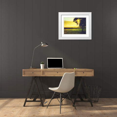 Trees 38 White Modern Wood Framed Art Print with Double Matting by Lee, Rachel