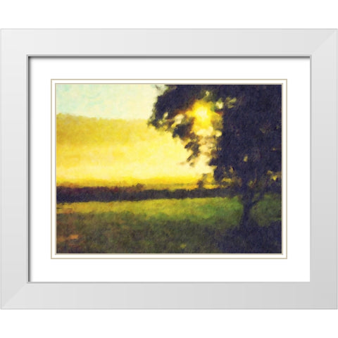 Trees 38 White Modern Wood Framed Art Print with Double Matting by Lee, Rachel