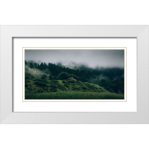 Trees 44 White Modern Wood Framed Art Print with Double Matting by Lee, Rachel